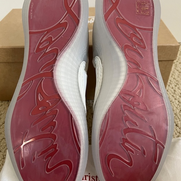 NIB Christian Louboutin Arpoador White Leather Drawstring Low Top Sneakers 43.5 main image 12
